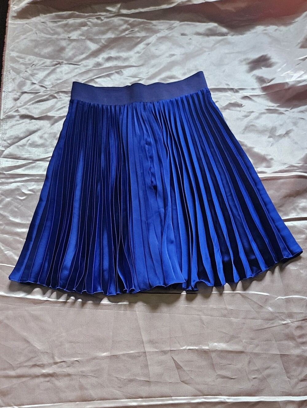 Forever 21 Royal Blue Pleated Midi Skirt